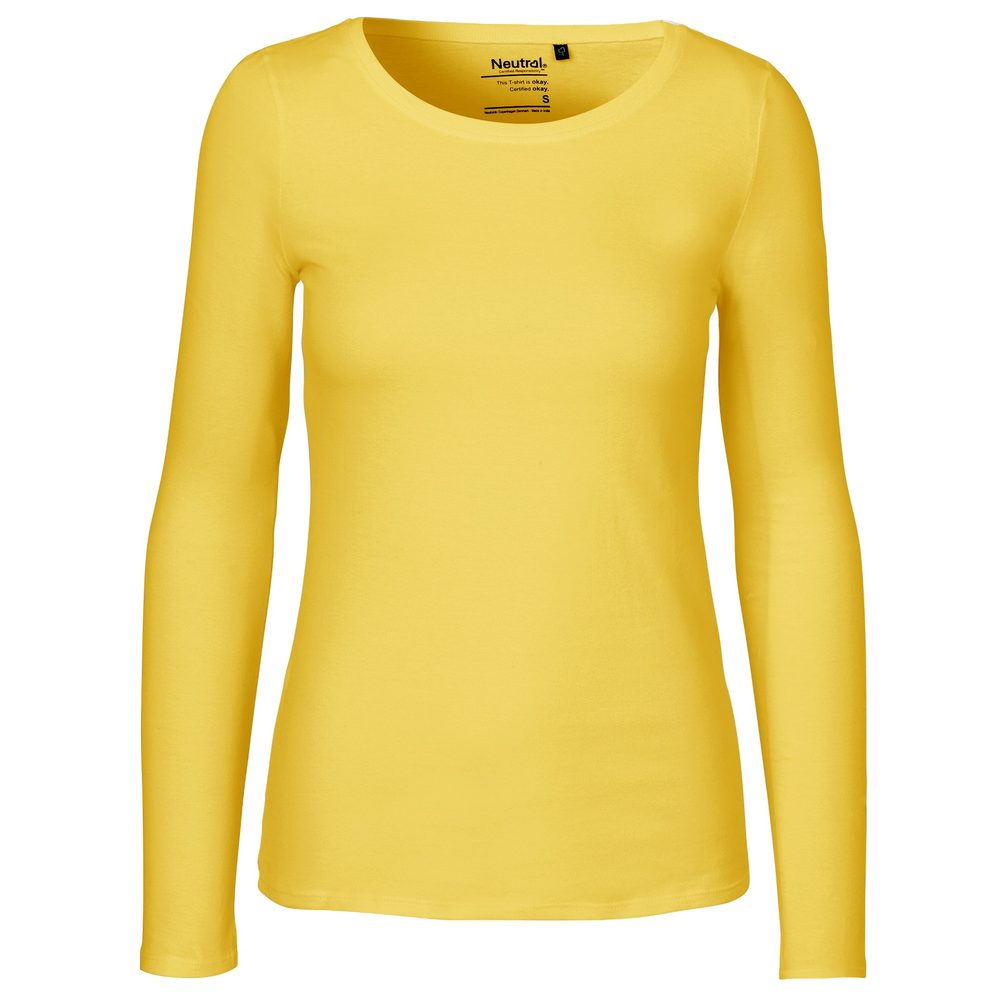 Neutral Dámské tričko s dlouhým rukávem z organické Fairtrade bavlny - Žlutá | XXL