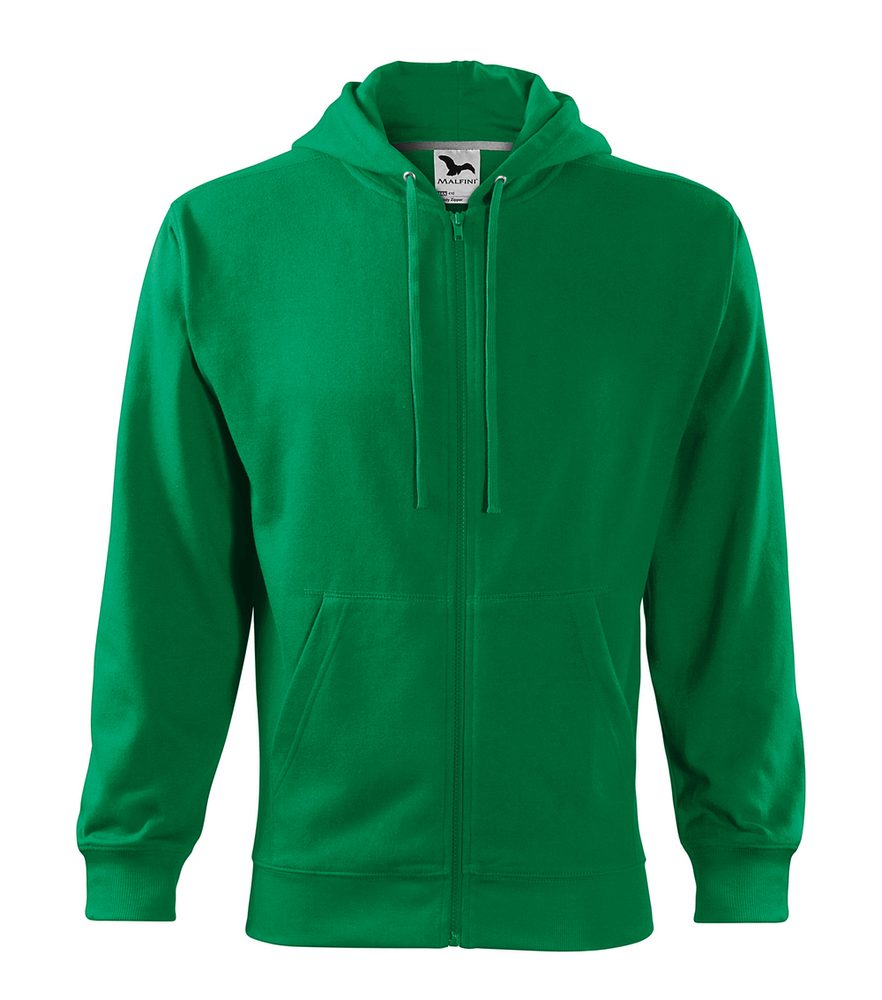 MALFINI Pánska mikina Trendy Zipper - Stredne zelená | S