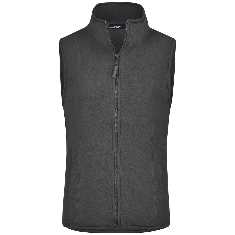 James & Nicholson Dámská fleecová vesta JN048 - Tmavě šedá | XL
