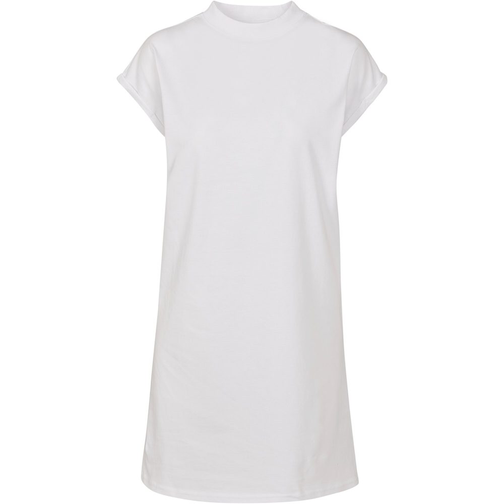 Build Your Brand Ležérní bavlněné šaty se stojáčkem - Bílá | XL