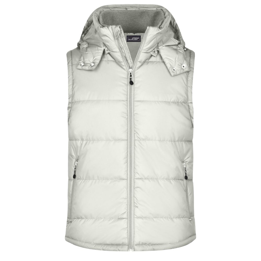 James & Nicholson Pánska zimná vesta s kapucňou JN1004 - Prírodná | XXXL