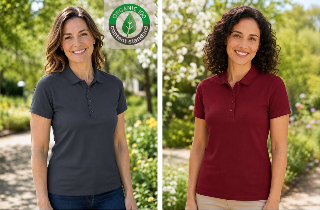 Tricou polo pentru femei din bumbac organic 8009
