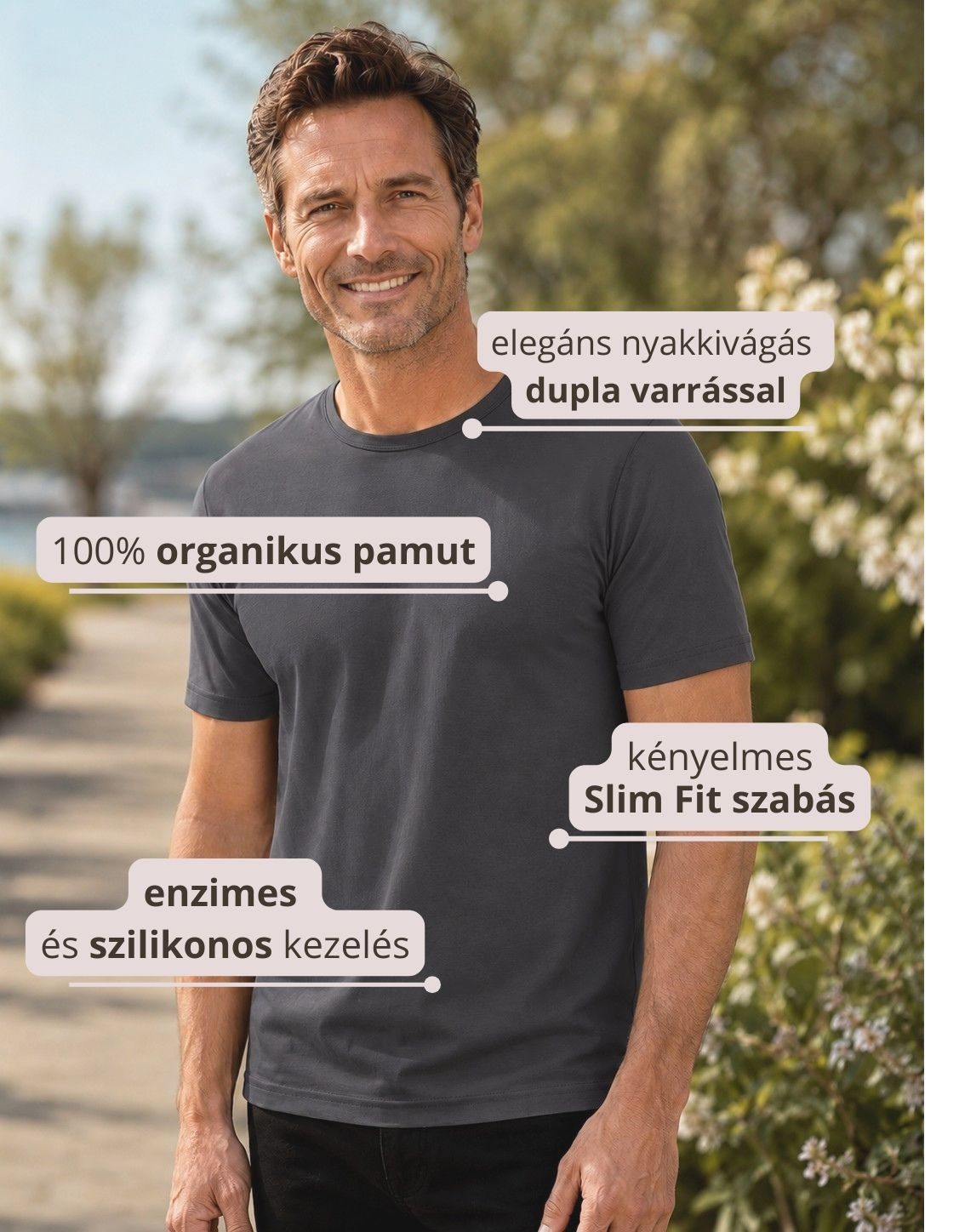 Férfi rövid ujjú Interlock póló