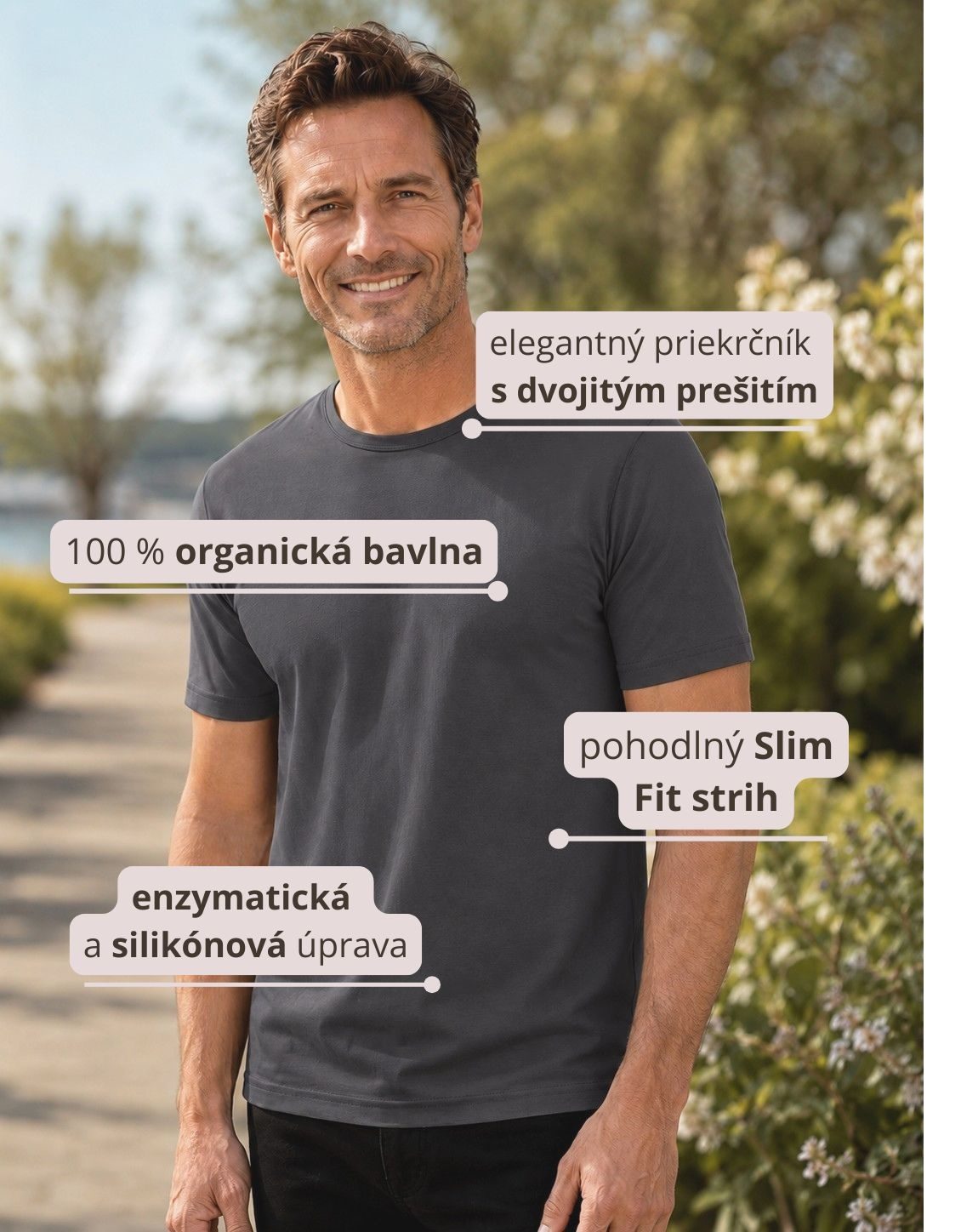 Pánske tričko s krátkym rukávom Interlock