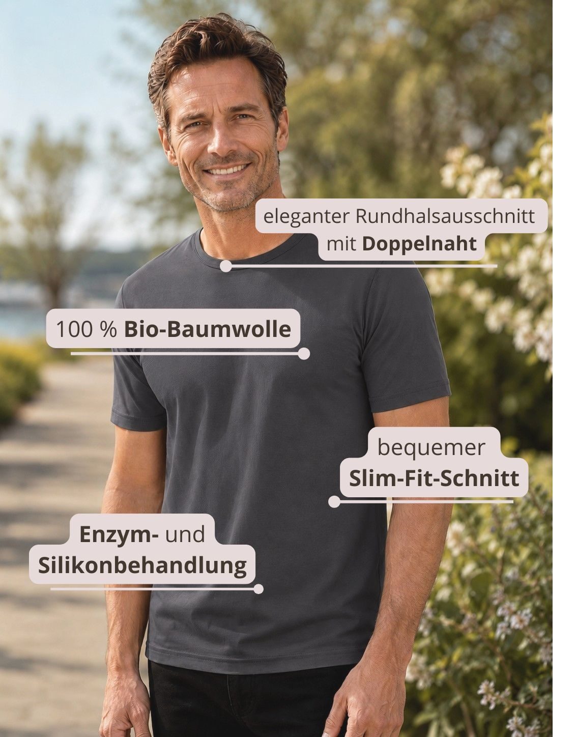 Herren-Interlock-T-Shirt mit kurzem Ärmel