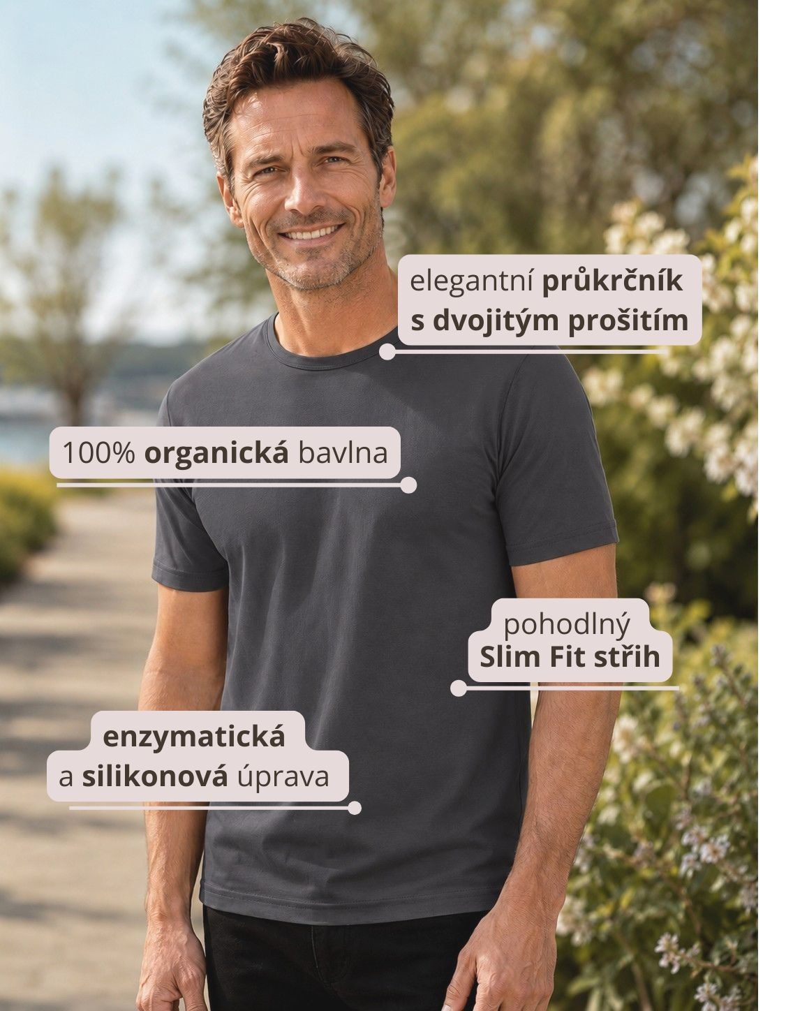 Pánské tričko s krátkým rukávem Interlock