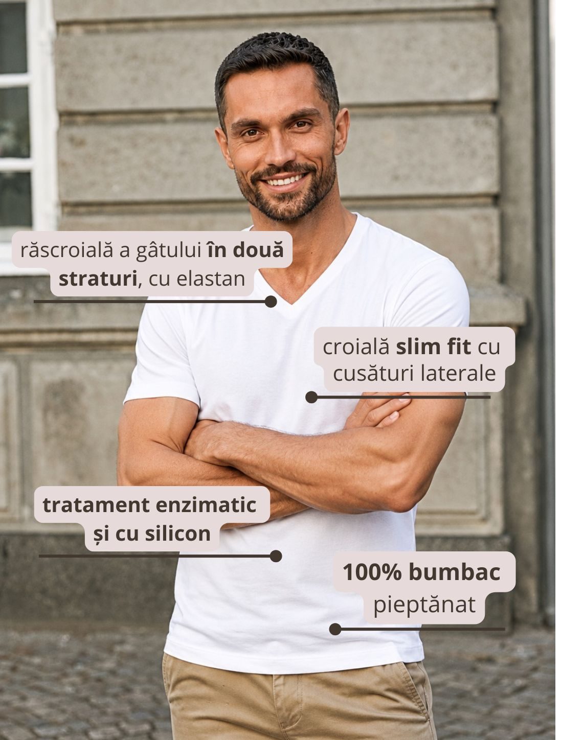 Tricou Sof Tee cu mânecă scurtă și decolteu în VTričko s krátkým rukávem s výstřihem do V Sof Tee