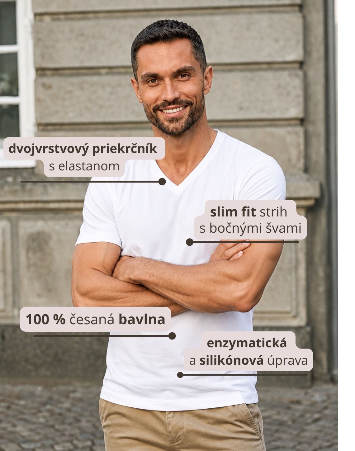 Tričko s krátkym rukávom a výstrihom do V Sof Tee
