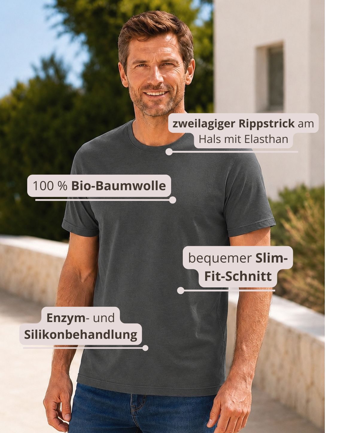 Herren-T-Shirt Luxury mit kurzem Ärmel