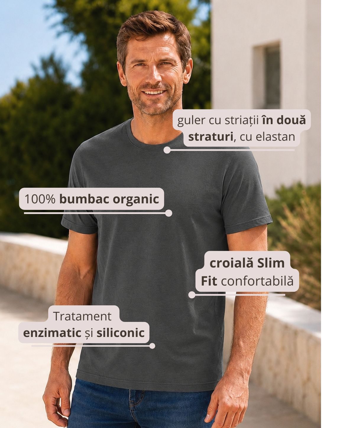 Tricou bărbătesc Luxury cu mânecă scurtă