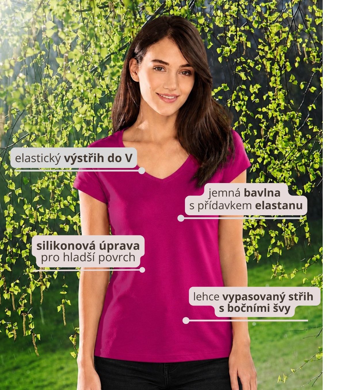Dámské tričko Fit V-neck