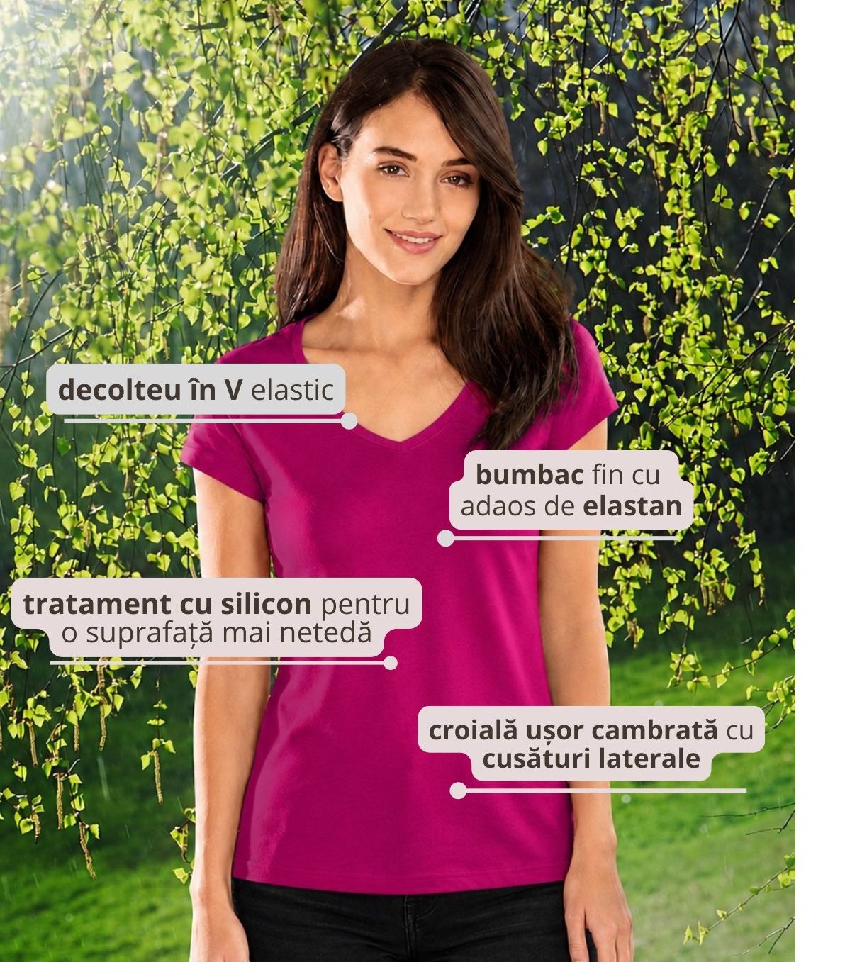 Tricou femei Fit V-neck