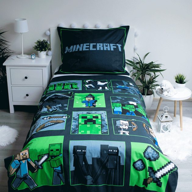 Lenjerie de pat Minecraft | Lenjerie de pat 3D - Bontis.ro