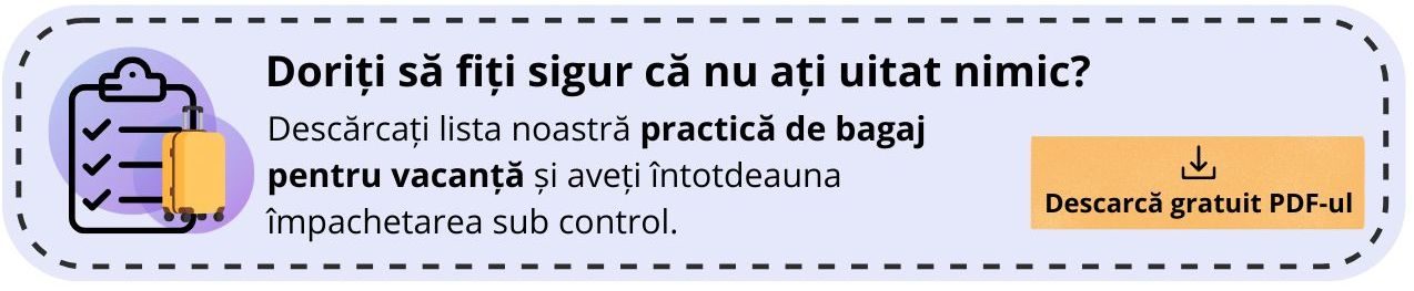 listă de bagaj pentru vacanță - PDF de descărcat