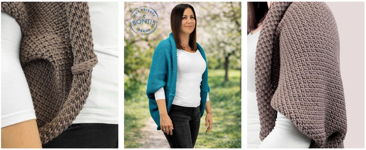 Cardigan tricotat cu lungime variabilă