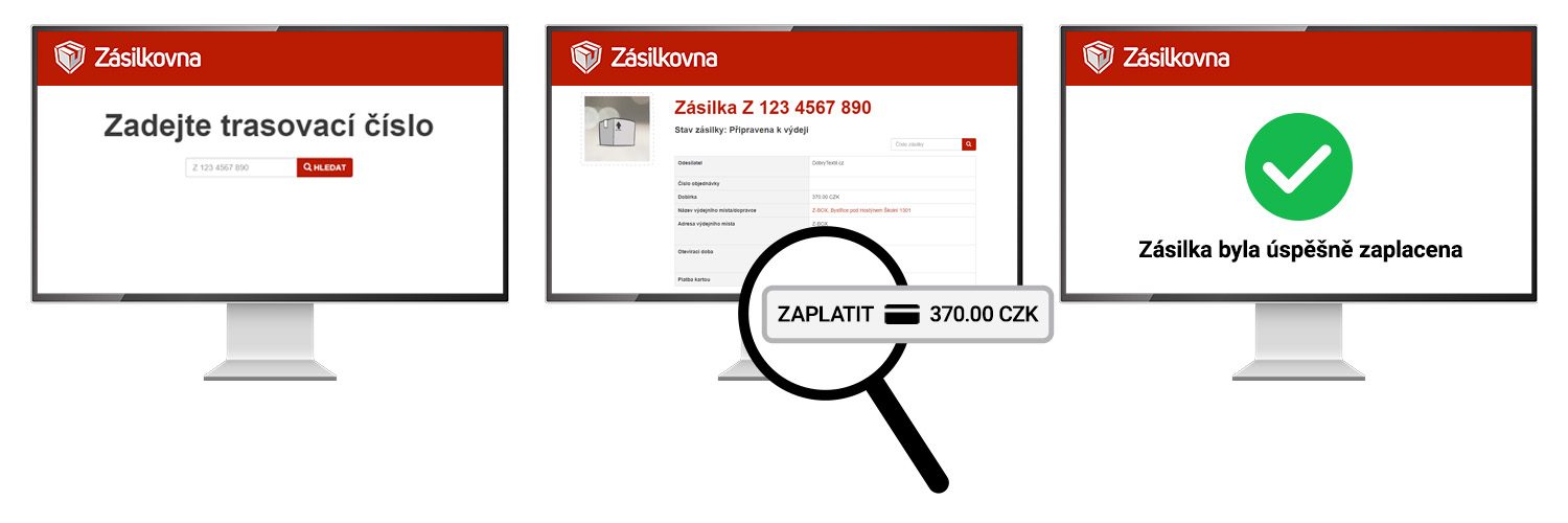 Platba přes web Zásilkovny