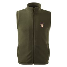 Vestă fleece cu broderie Cerb