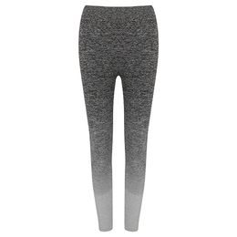 DAMEN SPORTLEGGINGS IN MELANGE-OPTIK - ELASTISCHE SPORTHOSEN - SPORT KLEIDUNG