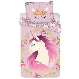 LENJERIE DE PAT COPII UNICORN - LENJERIE DE PAT CU IMPRIMEU - GOSPODĂRIE