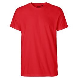 HERREN T-SHIRT MIT UMGESCHLAGENEN ÄRMELN AUS BIO-FAIRTRADE-BAUMWOLLE - KURZARM-T-SHIRTS - KLEIDUNG