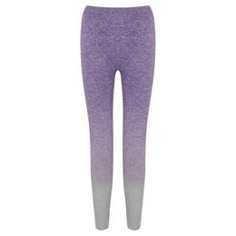 DAMEN SPORTLEGGINGS IN MELANGE-OPTIK - ELASTISCHE SPORTHOSEN - SPORT KLEIDUNG