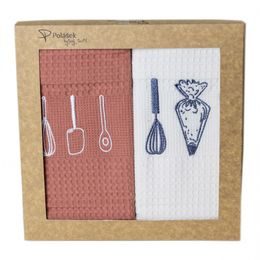 VYŠÍVANÁ VAFLOVÁ UTIERKA S MOTÍVOM - 2 KS - KUCHYNSKÉ UTIERKY - DOMÁCNOSŤ