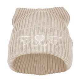 CĂCIULĂ TRICOTATĂ CU BRODERIE PISICĂ - CĂCIULI TRICOTATE - ACCESORII