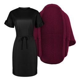 DAMEN-SET: STRICKCARDIGAN UND KLEID MUSE - PULLOVER - KLEIDUNG