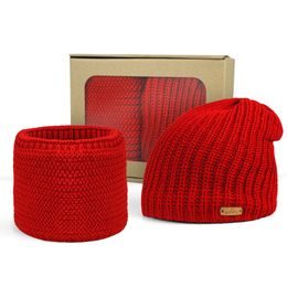 GESCHENKSET: DAMEN-BEANIE UND LOOP-SCHAL - MÜTZEN - CAPS UND MÜTZEN
