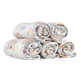 LÁTKOVÉ PLENY 5 KUSŮ: DUHA A SRDÍČKA - PLENY - DOMÁCNOST