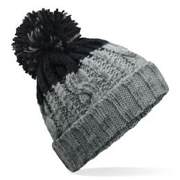 CĂCIULĂ TRICOTATĂ ÎN DOUĂ CULORI CU POMPON - FESURI CU POMPON - ACCESORII