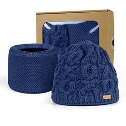 SET CADOU: CĂCIULĂ DAMĂ CU MODEL TRICOTAT ȘI GULER CIRCULAR - CĂCIULI - ACCESORII