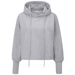 DÁMSKÁ CROP TOP MIKINA - MIKINY PŘES HLAVU - OBLEČENÍ