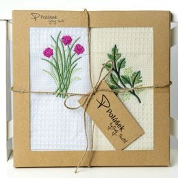 PROSOAPE DE BUCĂTĂRIE WAFFLE BRODATE CU MOTIV – SET DE 2 BUCĂȚI - PROSOAPE DE BUCĂTĂRIE - GOSPODĂRIE