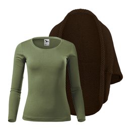 DÁMSKÝ SET: PLETENÝ KARDIGAN A TRIČKO S DLOUHÝM RUKÁVEM - SVETRY - OBLEČENÍ