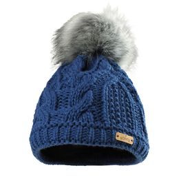 DÁMSKÁ ZIMNÍ ČEPICE S KOŽEŠINOVOU BAMBULÍ - ČEPICE S BAMBULÍ - KŠILTOVKY A ČEPICE