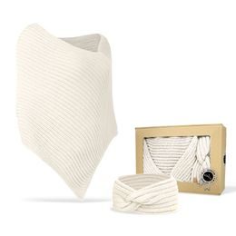 GESCHENKSET: STRICKPONCHO UND STIRNBAND - PULLOVER OHNE ÄRMEL - KLEIDUNG