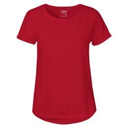 DAMEN T-SHIRT MIT UMGESCHLAGENEN ÄRMELN AUS BIO-FAIRTRADE-BAUMWOLLE - KURZARM-T-SHIRTS - KLEIDUNG