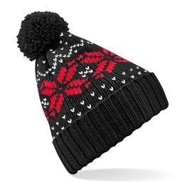 WINTERMÜTZE MIT NORWEGERMUSTER FAIR ISLE SNOWSTAR - BOMMELMÜTZEN - CAPS UND MÜTZEN