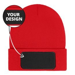 MÜTZE MIT PATCH MB7407 - STRICKMÜTZEN - CAPS UND MÜTZEN