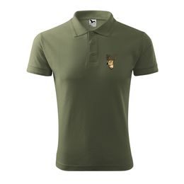 TRICOU POLO CU BRODERIE CERB - VÂNĂTOARE - ÎMBRĂCĂMINTE