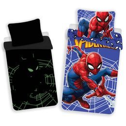 LENJERIE DE PAT FOSFORESCENTĂ SPIDERMAN - LENJERIE DE PAT CU IMPRIMEU - GOSPODĂRIE
