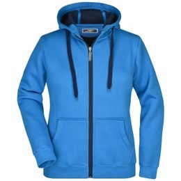 DAMEN ZWEIFARBIGER HOODIE JN354 - SWEATSHIRTS MIT REISSVERSCHLUSS - KLEIDUNG