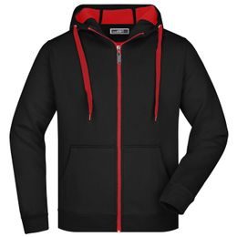 HERREN ZWEIFARBIGER HOODIE JN355 - SWEATSHIRTS MIT REISSVERSCHLUSS - KLEIDUNG