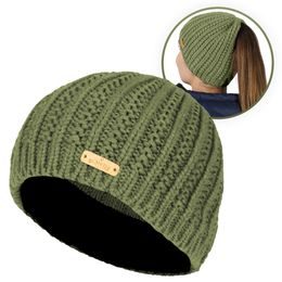 DÁMSKA ČIAPKA S OTVOROM NA COP - PLETENÉ ČIAPKY - ŠILTOVKY A ČIAPKY