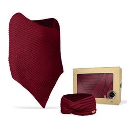 SET CADOU: PONCHO TRICOTAT ȘI BANDĂ DE PĂR - PULOVERE FĂRĂ MÂNECI - ÎMBRĂCĂMINTE