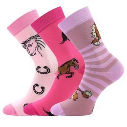 DĚTSKÉ PONOŽKY S MOTIVEM KONÍKŮ - 3 PÁRY - DĚTSKÉ PONOŽKY - DĚTSKÉ OBLEČENÍ