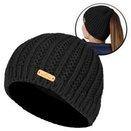 CĂCIULĂ TRICOTATĂ CU DECUPAJ PENTRU COADĂ DE CAL - CĂCIULI TRICOTATE - ACCESORII