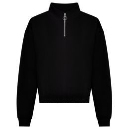 DÁMSKA CROP TOP MIKINA S KRÁTKYM ZIPSOM - MIKINY CEZ HLAVU - OBLEČENIE