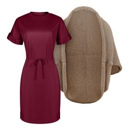 DAMEN-SET: STRICKCARDIGAN UND KLEID MUSE - PULLOVER - KLEIDUNG